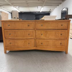 Beautiful Wood 6 Drawer Dresser with Mirror 