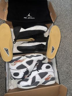 Laser 15 size 10 (sole separation) $100 Black toe 8s size 10 (minor paint crack still wearable) $130