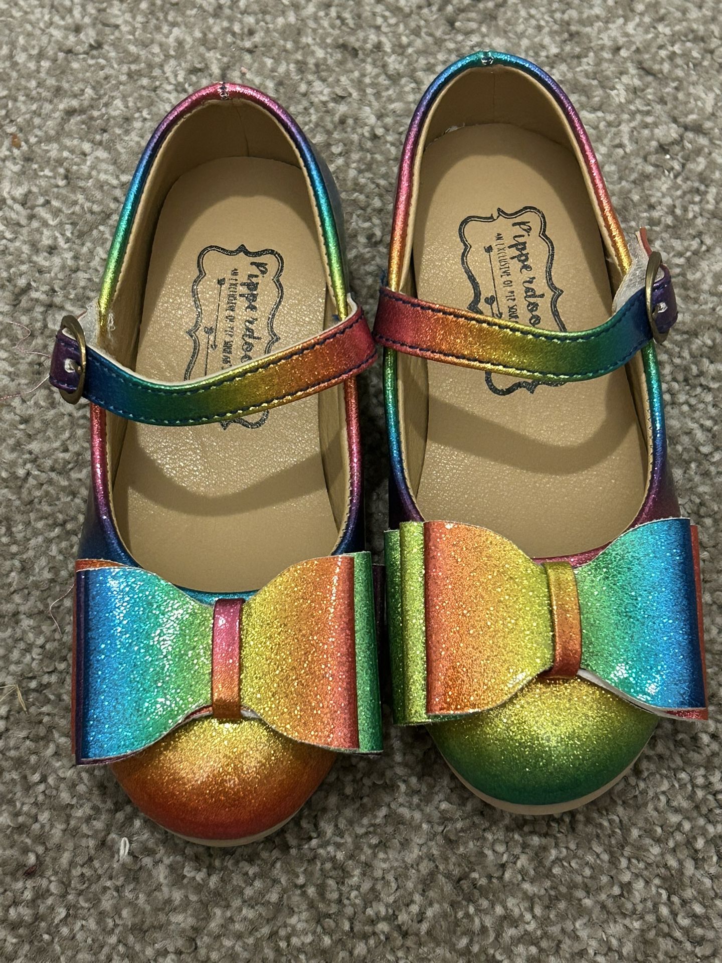 Toddler Girls Size 29/12 (fit Like A 10) Rainbow Bow Shoes
