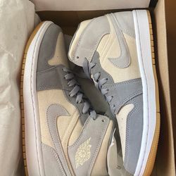 Air Jordan 1 Mid Coconut Milk/particle Gray 