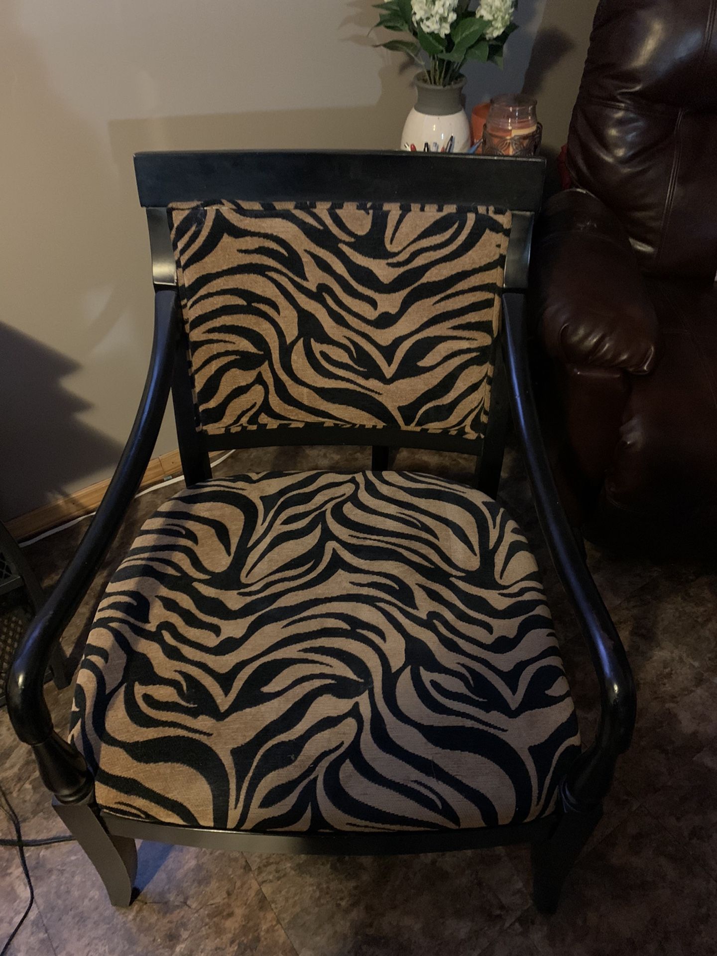 Zebra Print Accent Chair