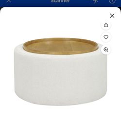 Coffee Table White With Wooden Top 