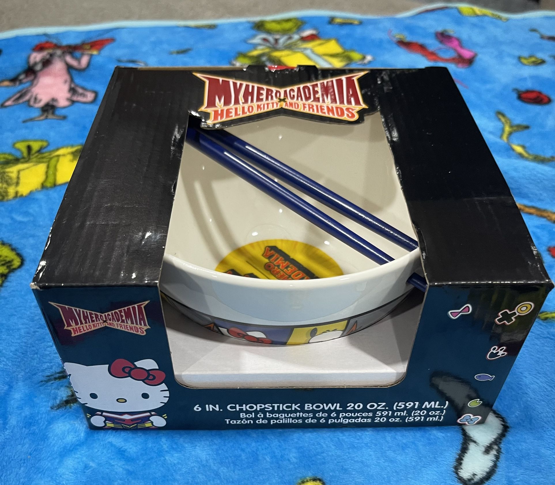 Hello Kitty Chopstick Bowl With Chopsticks 20 Ounce