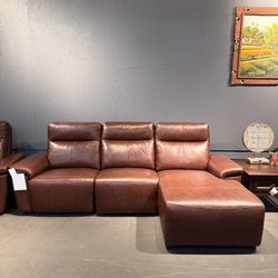 Brown Or Gray Top Grain Leather Recliner With Power Sofa - Providence 