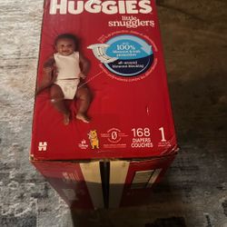 Diapers- Huggies Little Snugglers 168ct Size 1