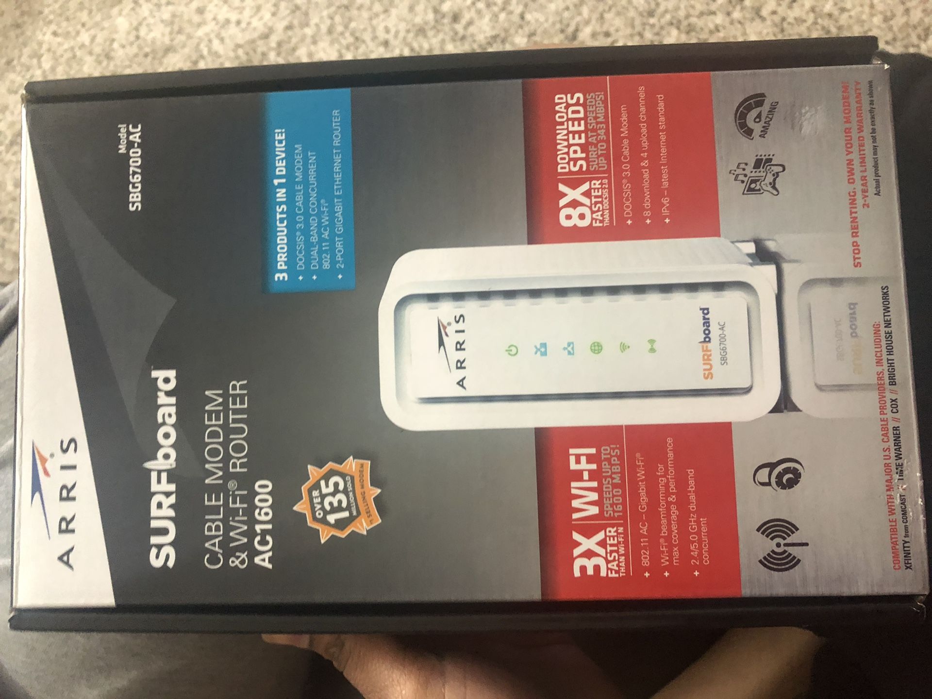 Arris surfboard cable modem &WiFi router
