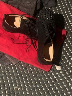 Christian Louboutin Black Spiked Low-Top Sneakers
