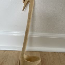 Carved Wooden Swan Ladle