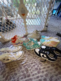 6 pair of kids 13c sneakers, 4 pair are barely worn $60 for all as a package deal