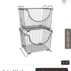 Large Stacking Storage Baskets 1.0x12.75x10.7