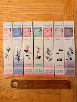 Hua Cense Oriental Scents Incense Sticks - 7 Pack Bundle