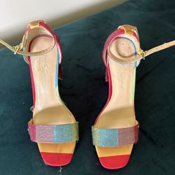 Betsey Johnson Red and Yellow Heels Modern Elegance