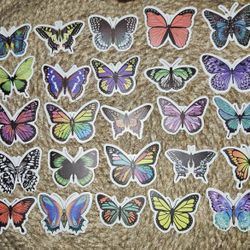 25 Butterfly Stickers 