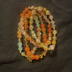 Orange glass bracelets
