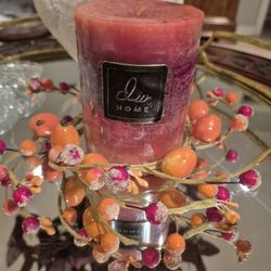 Fall Candle With Candle Wreath 