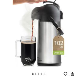 Coffee Carafe 102oz 3L Airpot Cresimo Stainless Steel Pump Hours Large Water