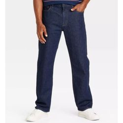 Goodfellow & Co Mens Straight Leg Jeans Mid Rise Flat Front Blue 40x32