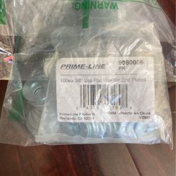 Brand New 100 PCs 3/8” Flat Washer Zinc Plated