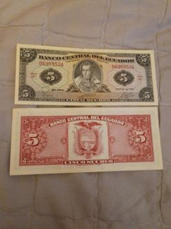 Billete 5 sucres (ecuador 1983)