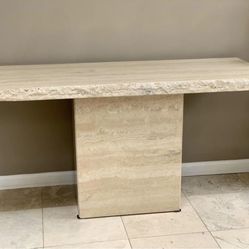 Vintage Travertine entryway console sofa table 