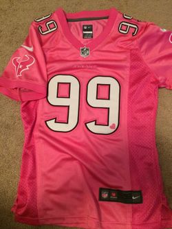 Pink texans jersey ( small) jj watt