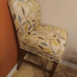 Set of 3 Custom Swivel Bar Stools Leaf Design