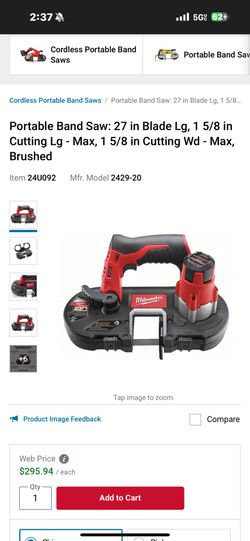 M 12 Used Milwaukee Bandsaw $240