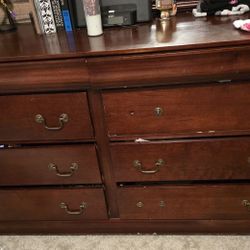 Wooden DRESSER with Mirror & 2 Side Tables