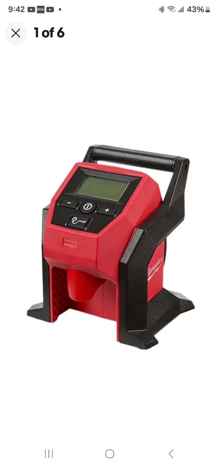 Milwaukee 2475-20 M12 12 Volt Cordless Compact Inflator, NEW, FIRM,
