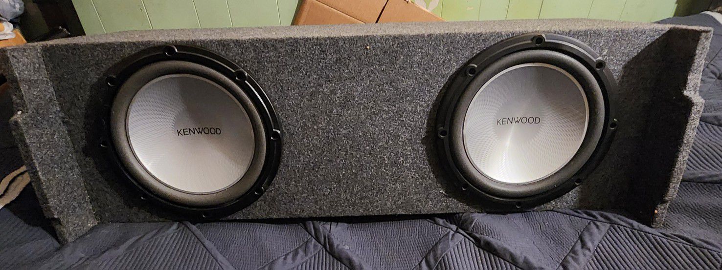 $150 Or Best Offer(Like New) Dual 12in Kenwood Bass Subwoofers In A Wedge Downfiring Enclosure 