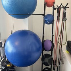 Weighted Exercise Balls Bands And Stand 