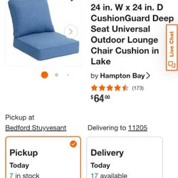 Set Of 6 HAMPTON BAY Outdoor Seat Cushion Sets EXCELLENT CONDITION 