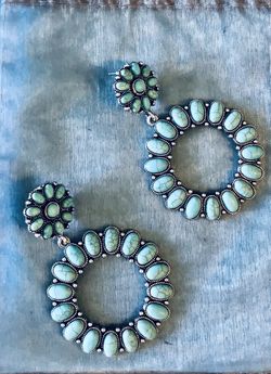 Gorgeous blue turquoise gemstone handmade earrings