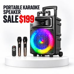 Portable Karaoke with 2 wireless microphone