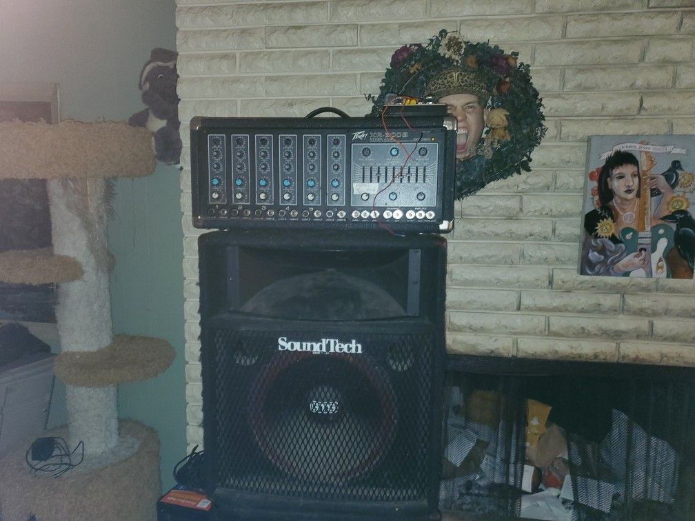 2 Soundtech  Speakers and PEAVEY AMP HEAD