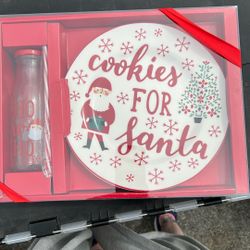 Santa cookie milk set