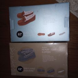 New Gray  Moccasin Memory Foam Slippers