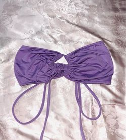 Purple Ruched Bandeau Top