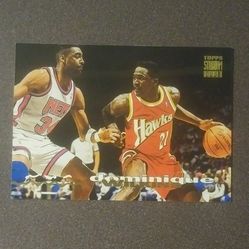 1993-94 Topps Stadium Club Dominique Wilkins Atlanta Hawks #129 Hall Of Fame HOF Basketball Card Vintage Collectible Pro NBA