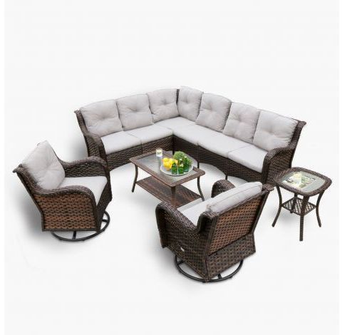 Patio Sofa Set With Swivel Chairs Brand New Patio Outdoor Furniture 🚚🆕