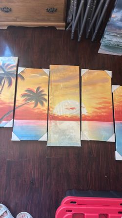 5 panel canvas picture set new