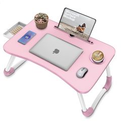 Pink Foldable Laptop Table