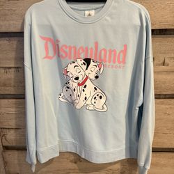 Disneyland 101 Dalmatians Crewneck Sweatshirt Size Medium Blue