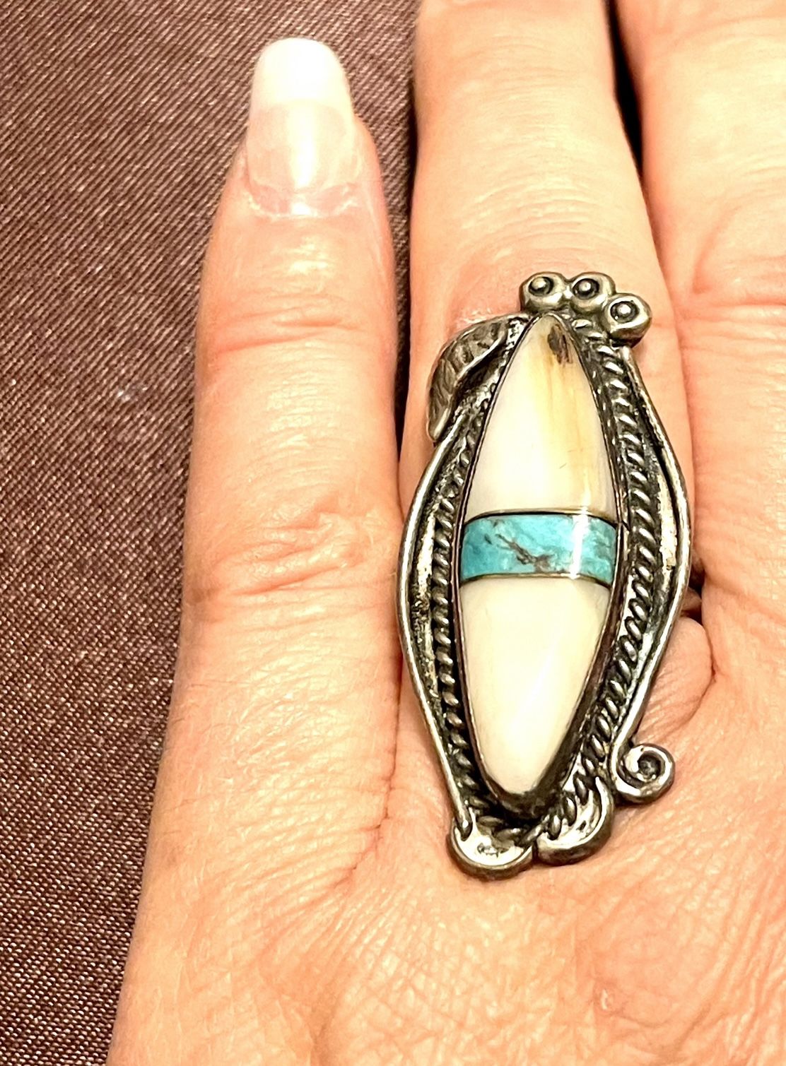Hallmarked Southwestern Turquoise Ring