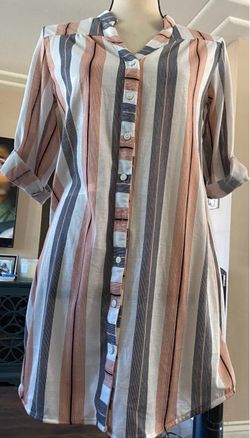 Striped Button-Down Shirt Dress
