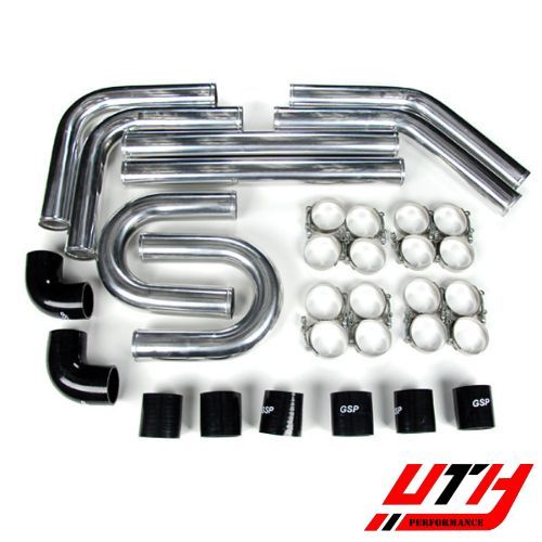 Rev9 Universal 32pc 2.5" 64mm Intercooler Pipe Piping Kit w Silicone Clamp Black