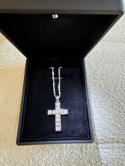 3.3ct Moissanite Diamond Cross Necklace S925 Sterling Silver 