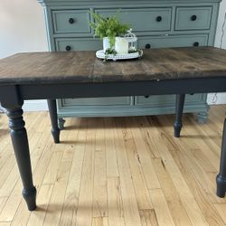 Solid Wood Farmhouse Table With Leaf