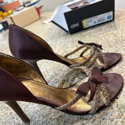 Nine West Satin And Leather Heels