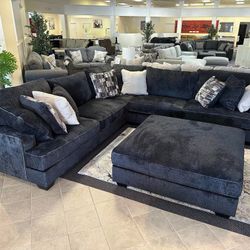 Black Charcoal New Sectional Couch